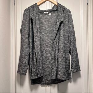 J Jill PureJill Hoodie Open Cardigan Sz Medium Gray Travel Lightweight Capsule